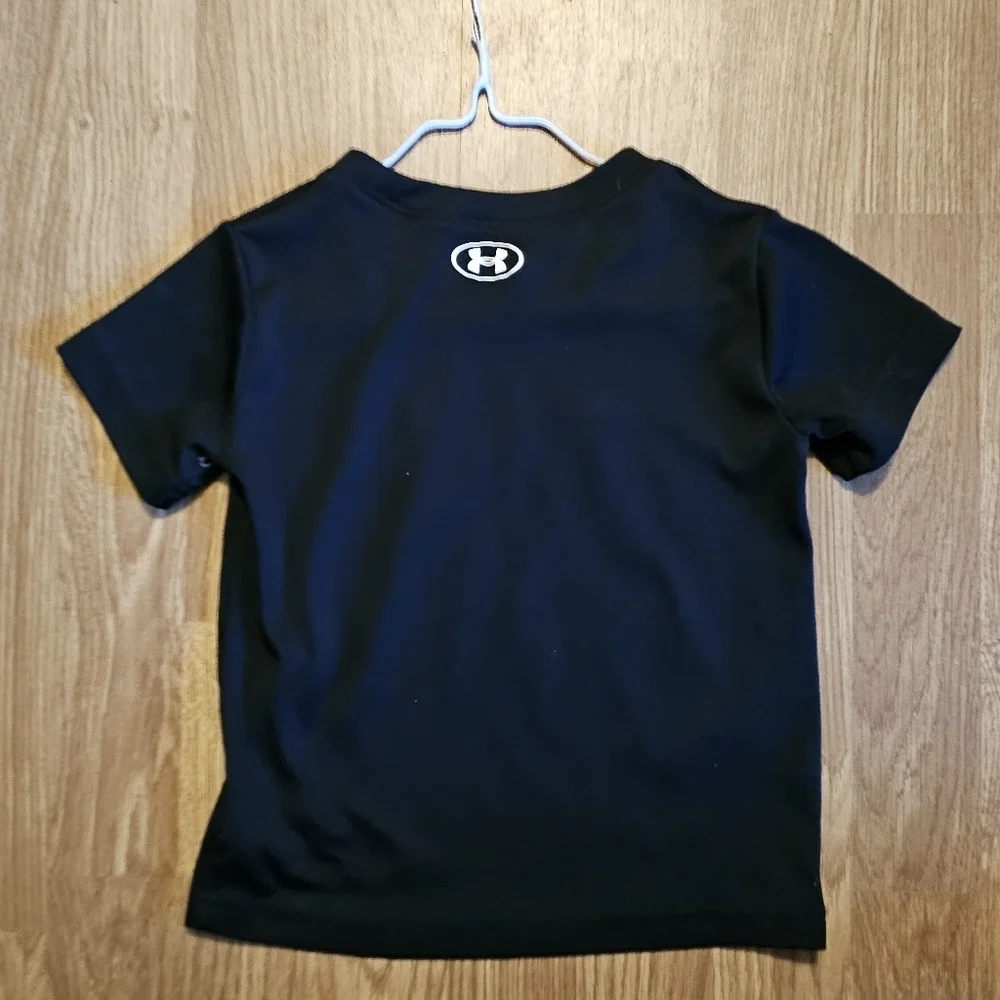 Under Armour Kids Black Tee with Neon Logo